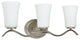 N2163-3-BN  3 Light Vanity Lighting with White Glass in Brushed Nickel Finish