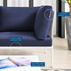 Lounge Sofa, Sunbrella, Aluminum, Metal, White Blue Navy, Modern, Outdoor Patio