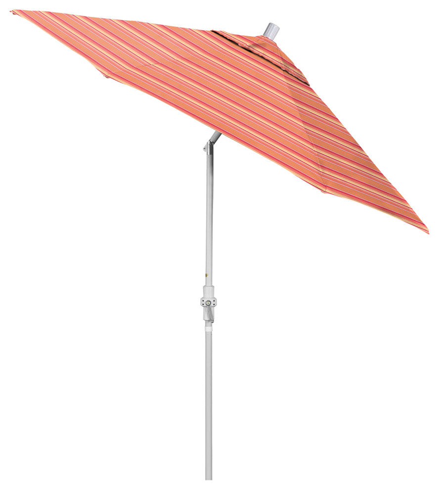 9' White Collar Tilt Lift Fiberglass Rib Aluminum Umbrella, Dolce Mango