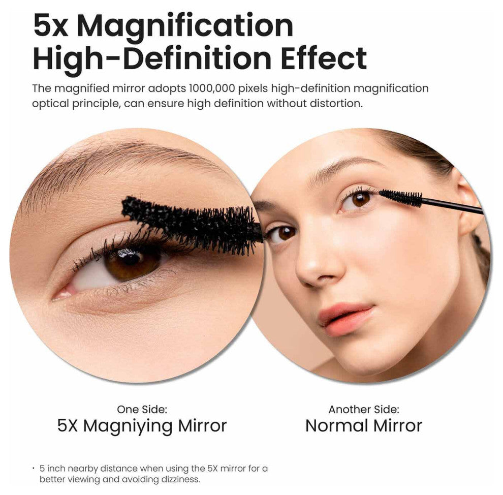 Circular Magnifying Makeup/shaving Mirror, Matte Black