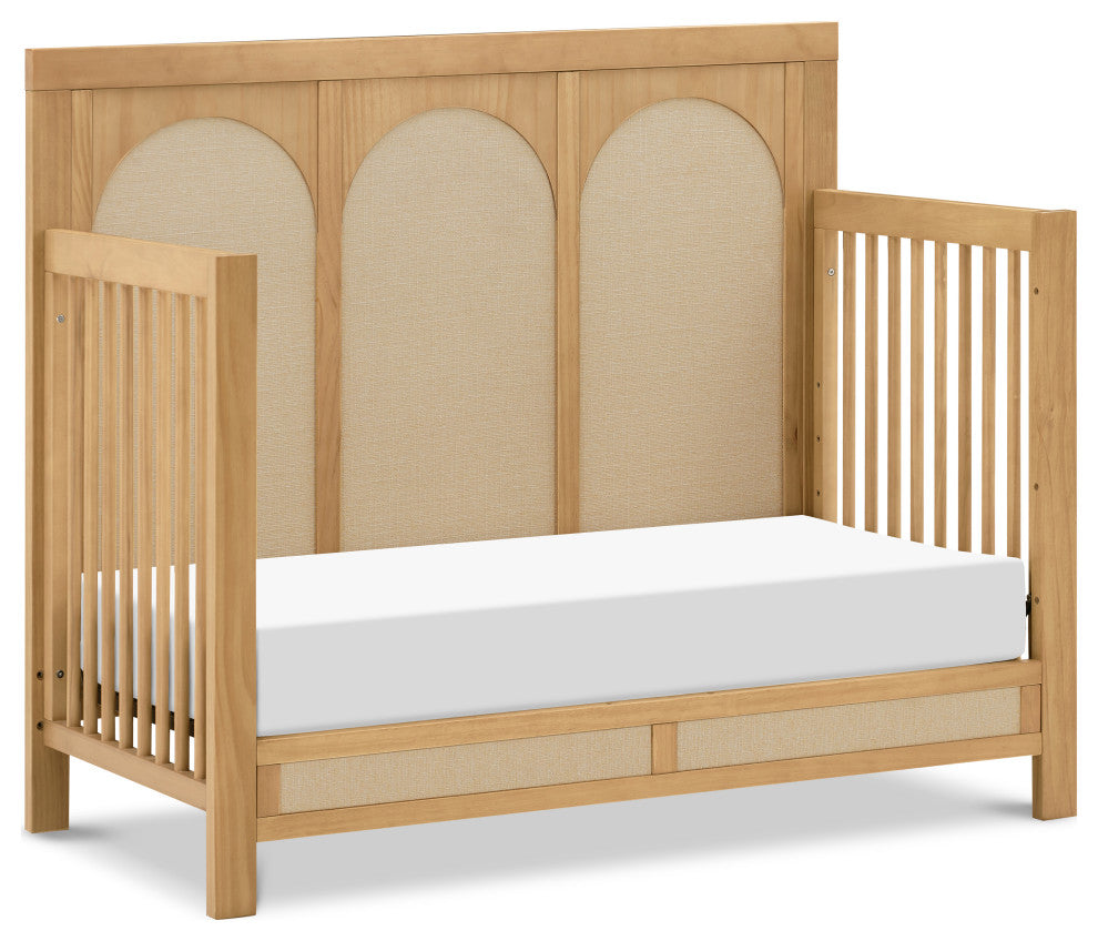 Eloise 4-in-1 Convertible Crib, Honey and Performance Sand Eco-Weave