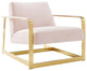 Seg Performance Velvet Accent Chair Gold Pink