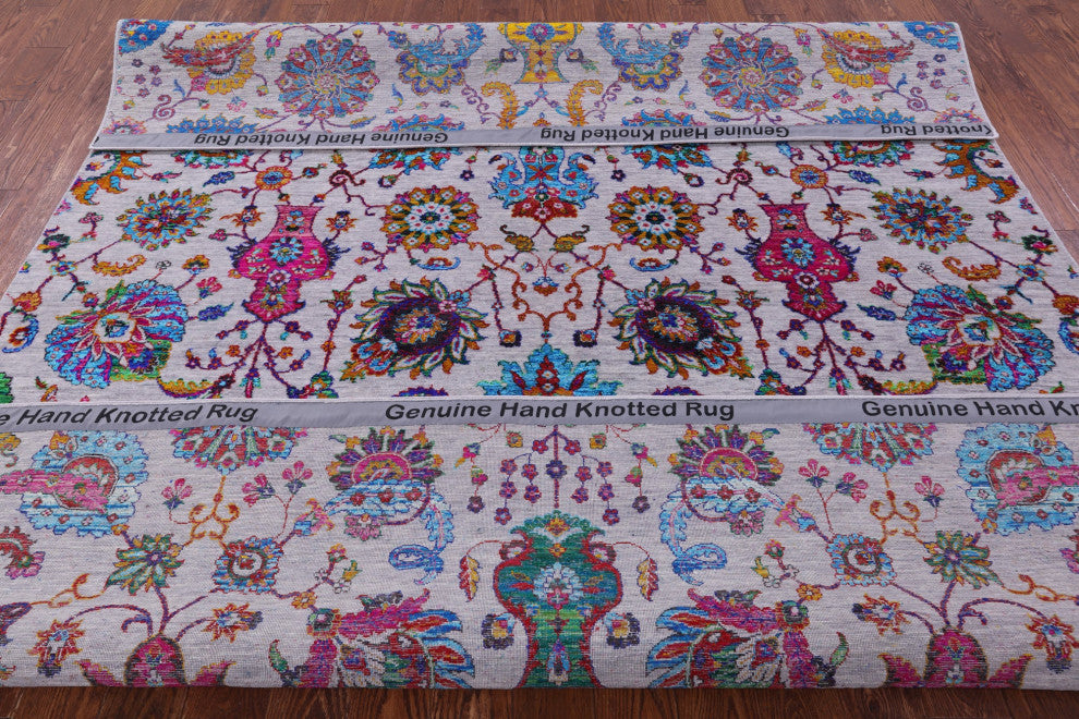 8' 1" X 10' 2" Handmade Wool & Silk Persian Rug - Q15576