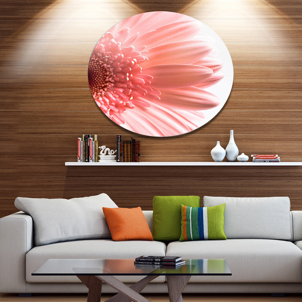 Pink Daisy Flower Petals, Floral Round Metal Wall Art, 11"