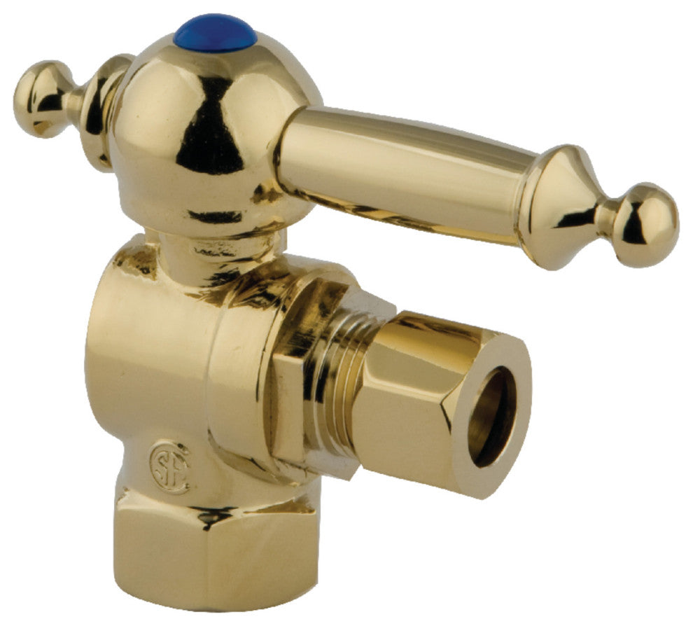 Kingston Brass 3/8" IPS X 3/8" OD Comp Angle Stop, Polished Brass
