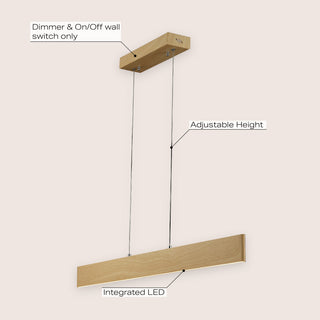 Draper 32" Adjustable Integrated LED Metal Linear Pendant