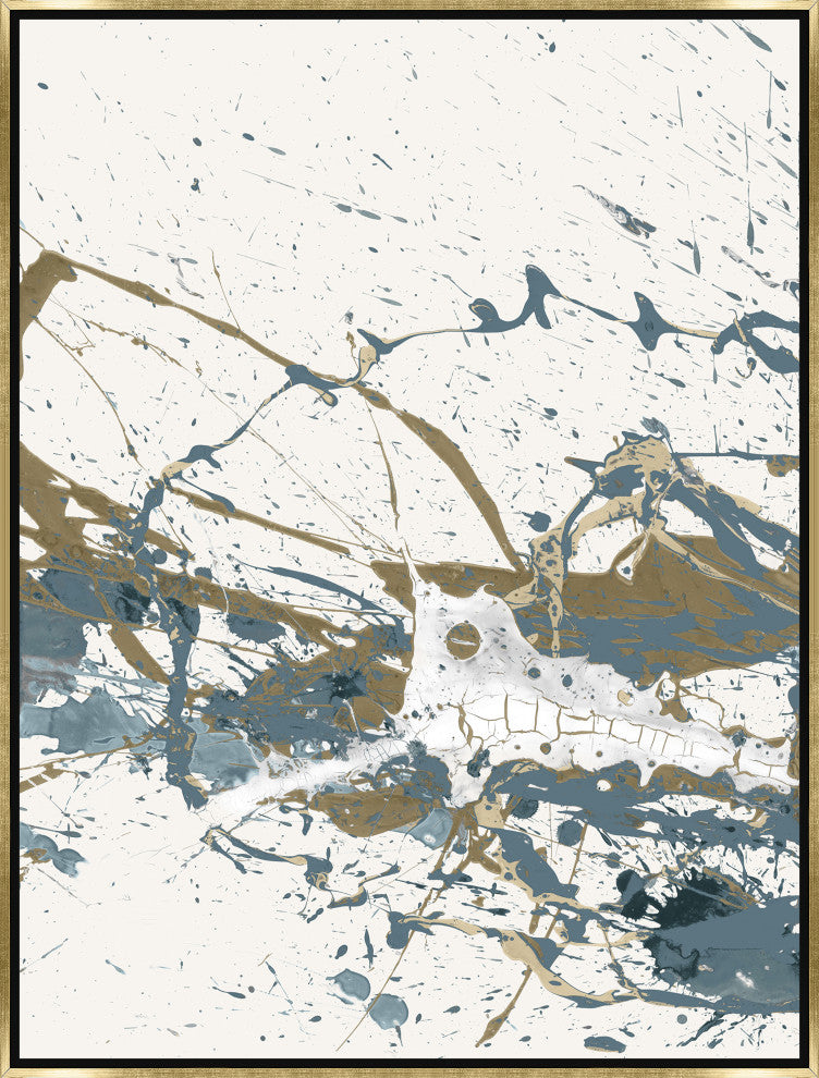24x32 Winding Road II, Framed Artwork, Gold