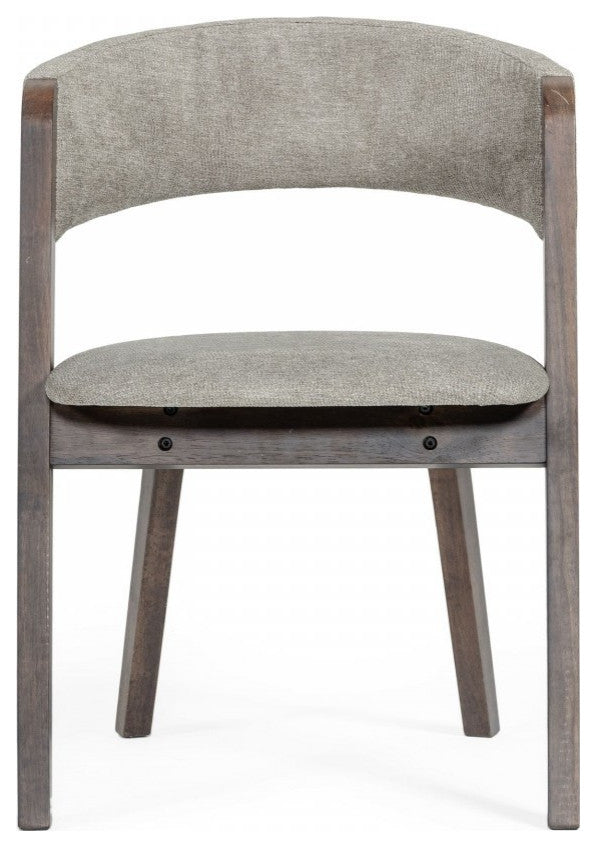 Set of Two Gray Wenge Dining Chairs