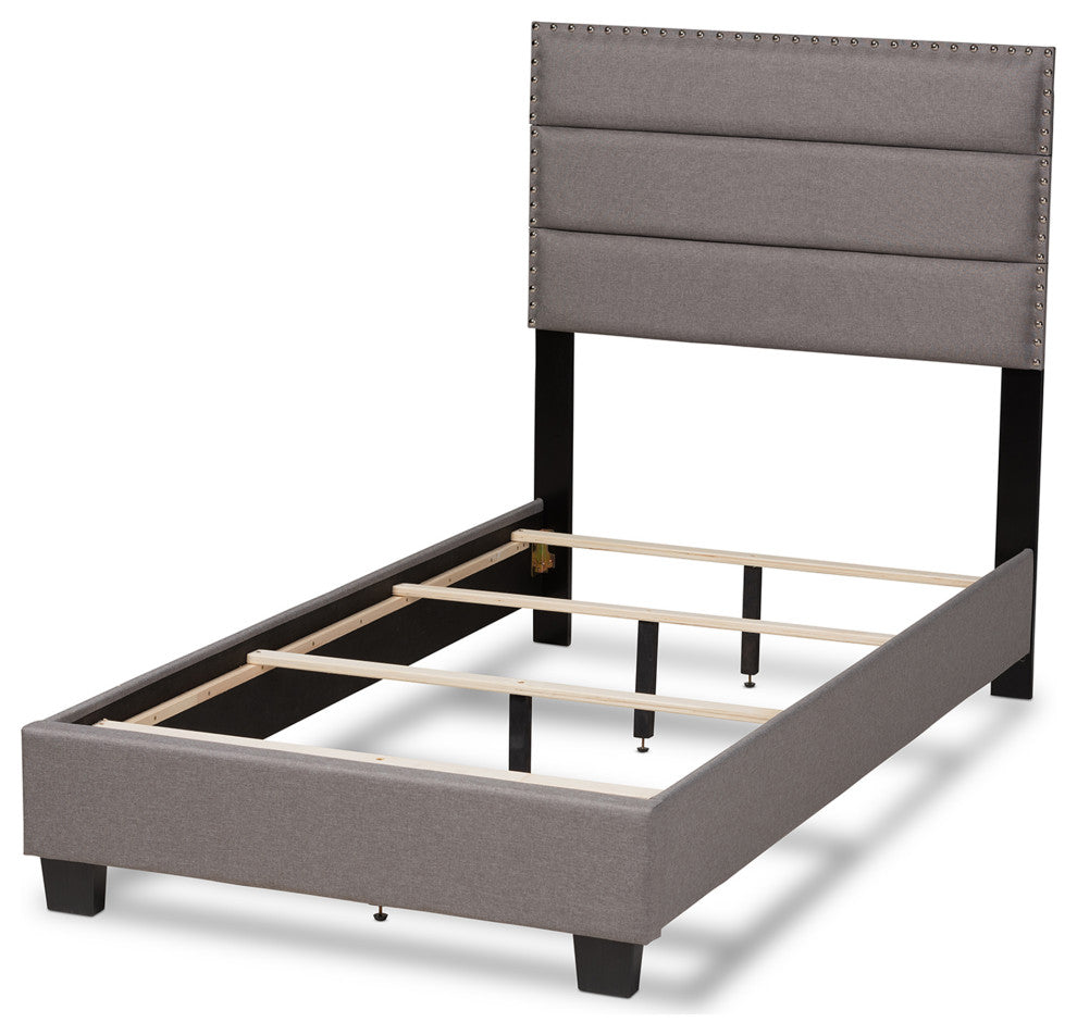 Hockley Gray Fabric Twin Size Bed