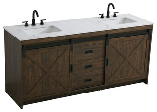 Home Living 72" Double Bathroom Vanity, Expresso