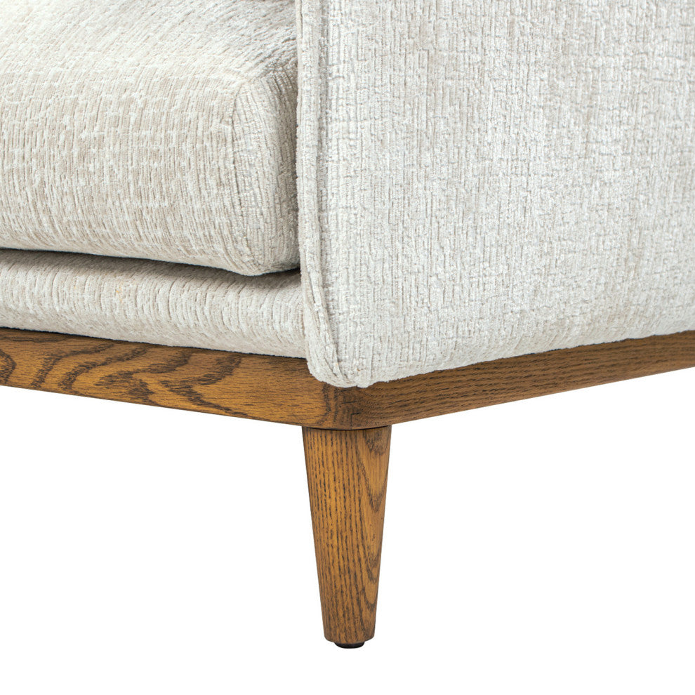 Haven 83" Oak Wood Flange Arm Sofa, Marled Gray Chenille