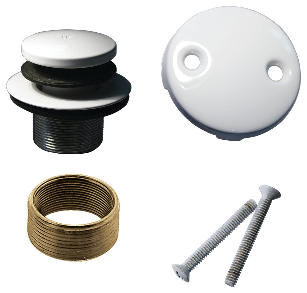 Tip Toe Universal Tub Trim With Two-Hole Faceplate In Powder Coated White