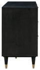 Sierra 6 Drawer Dresser, Beach Rattan Cabinet, Jungle Wicker Chest, Noir