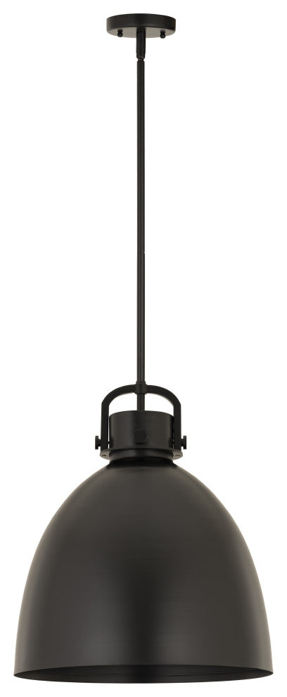 Innovations Lighting 710-1S-BK-M712-14BK Newton Bell 1 Light 14" Pendant