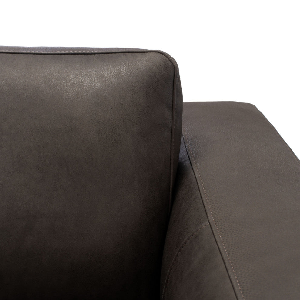 Safavieh Couture Elyssa Leather Sofa, Graphite