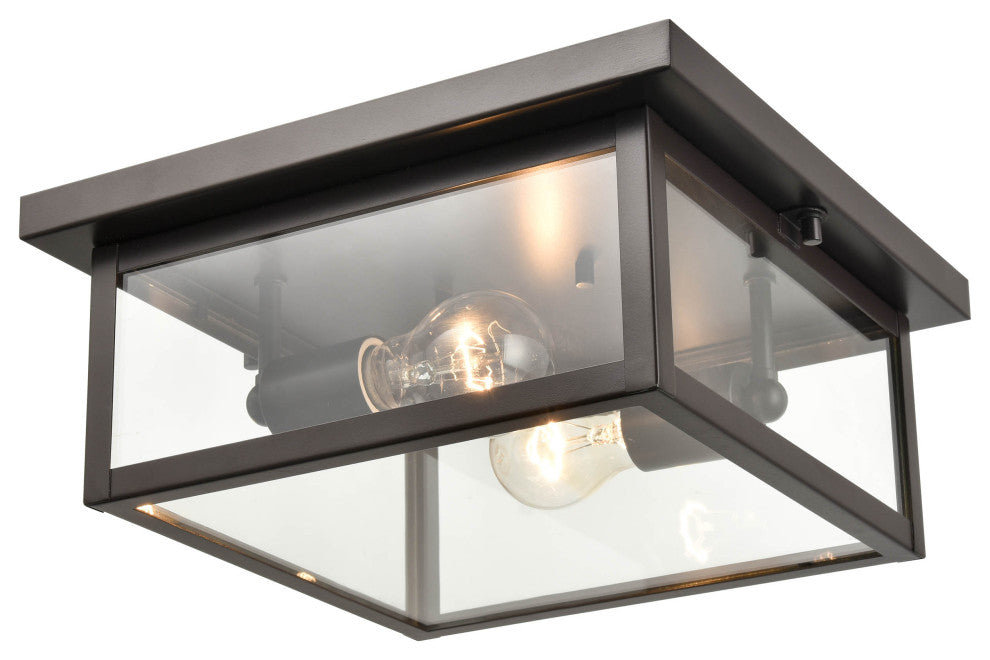 2 Light 12 in. Powder Coat Bronze Outdoor
