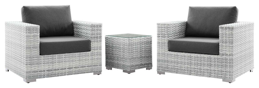 Convene 3-Piece Outdoor Patio Set - Light Gray Charcoal