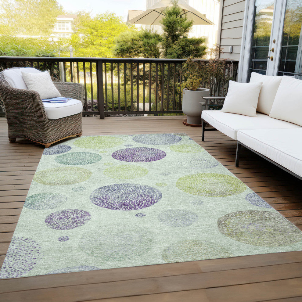 Machine Washable Indoor/Outdoor Chantille ACN1897 Aloe 5' x 7'6" Rug