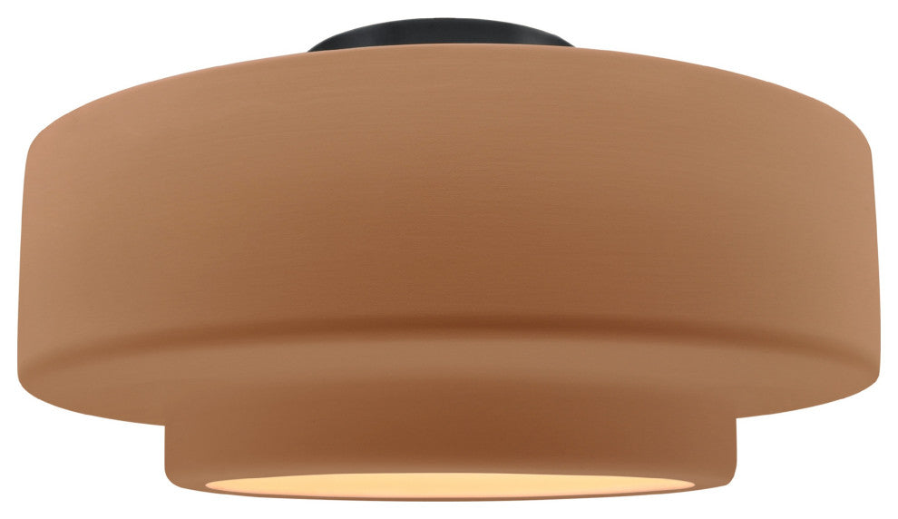 Radiance Large Tier Semi-Flush, Adobe Frame, Matte Black Metal, Dedicated LED