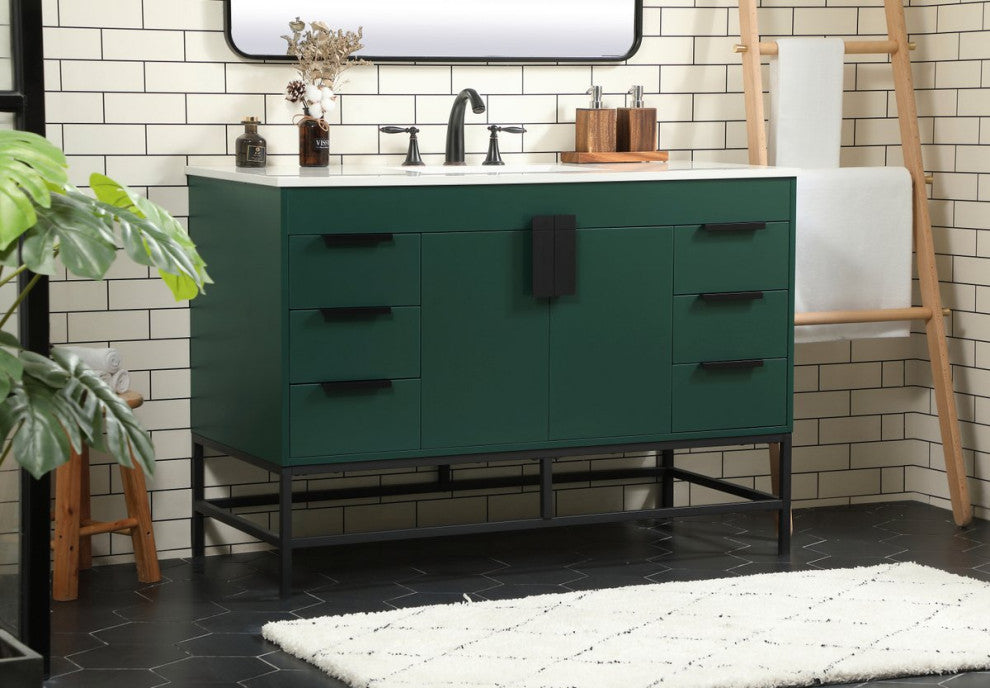 Home Living 22" Modern Green-Light Bathroom Vanity