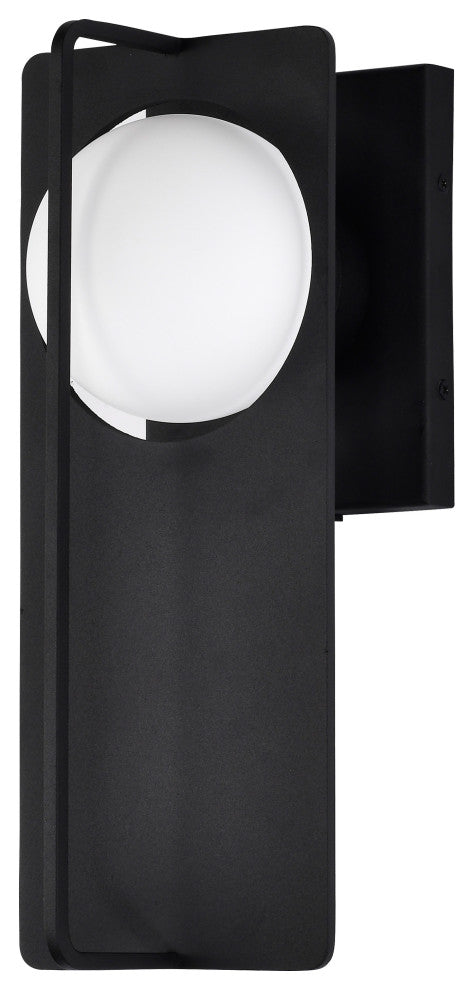 Portal 6W LED Medium Wall Lantern, Matte Black/White Opal Glass