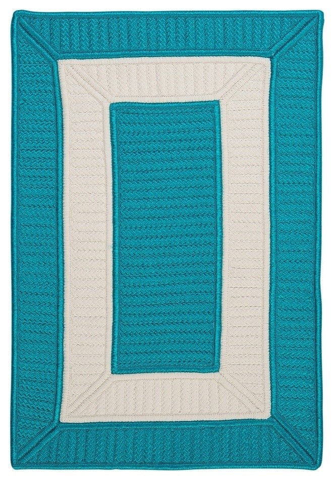Rope Walk CB92 Turquoise Indoor/Outdoor Area Rug, Rectangular 4'x6'