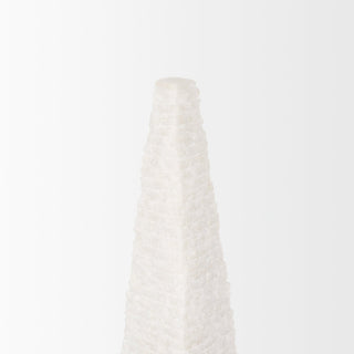 Pyramis White Rough Marble Obelisk 13"