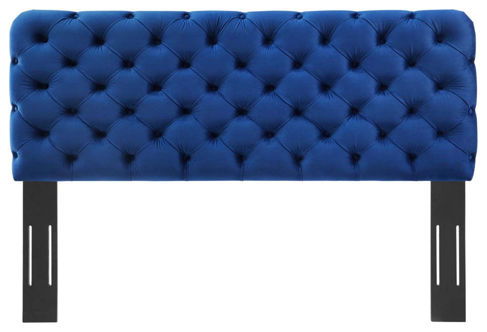 Lizzy Tufted Twin Performance Velvet Headboard Navy
