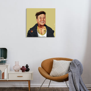 "Hip Elon" Frameless Reverse Printed Tempered Art Glass Wall Art