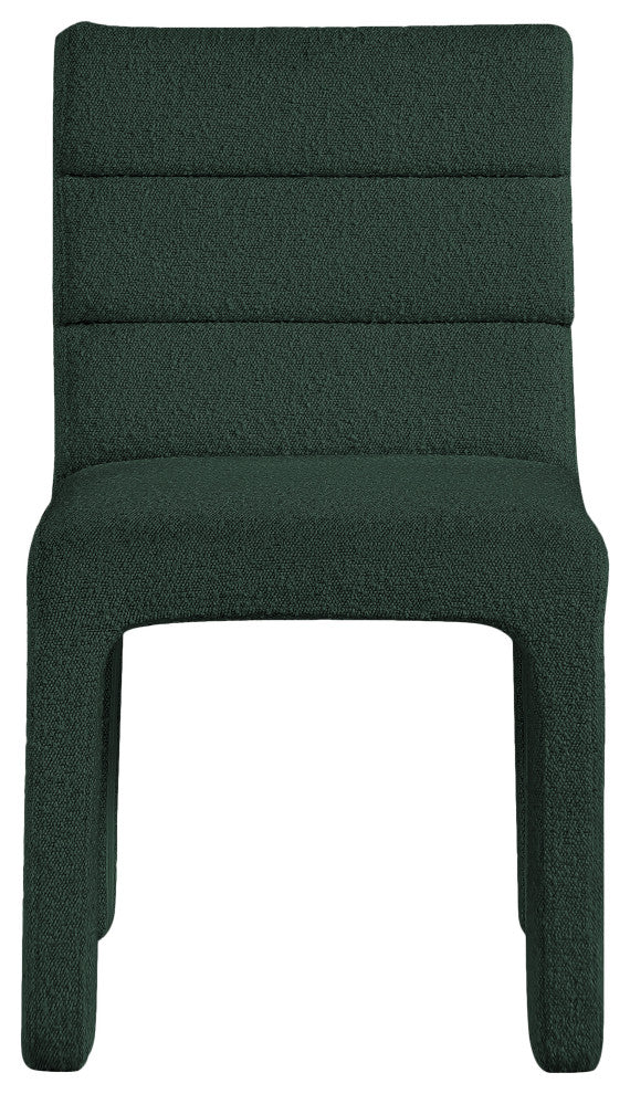 Kai Upholstered Dining Chair, Green, Boucle Fabric, Set of 2