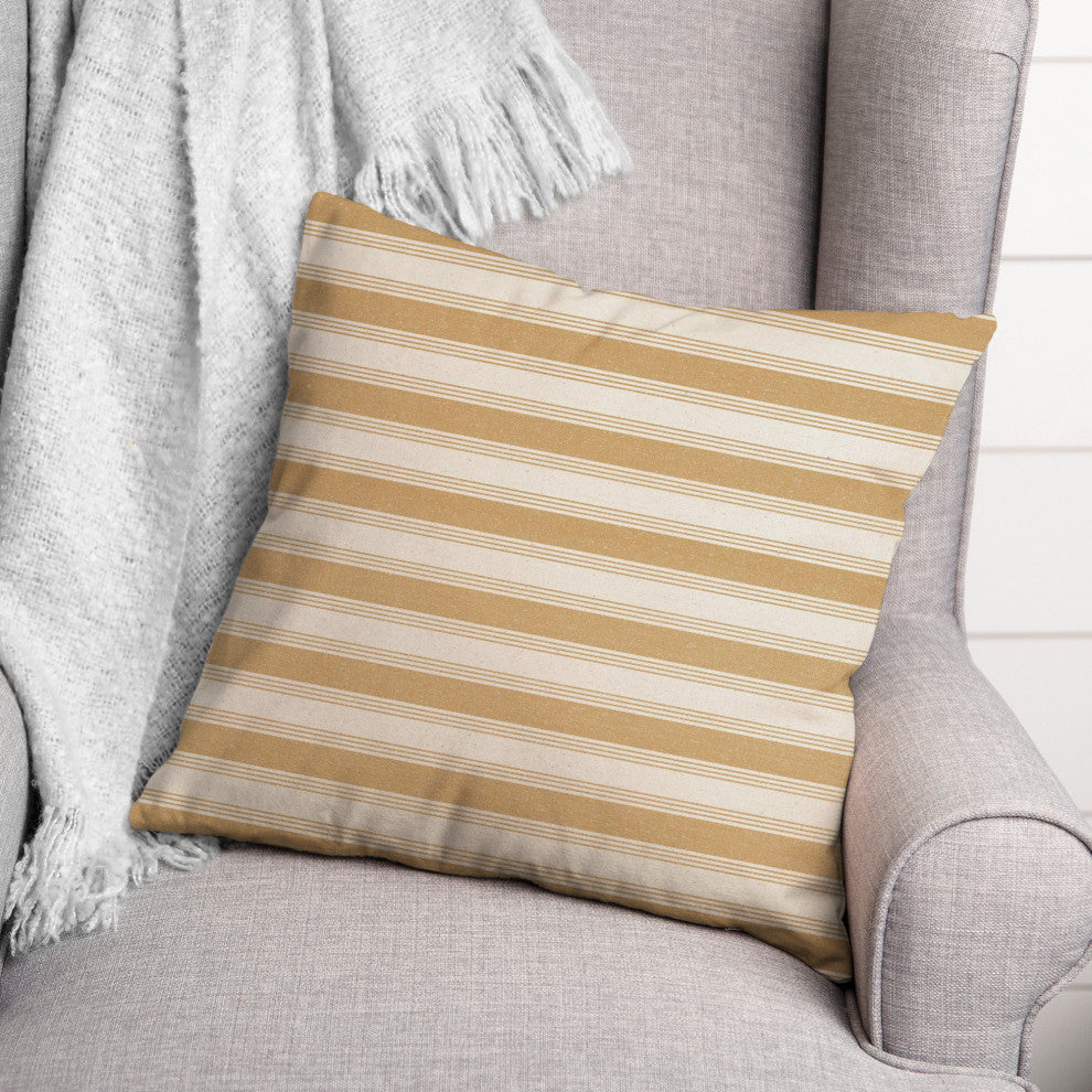 Gold Stripe 18 x 18 Spun Poly Pillow