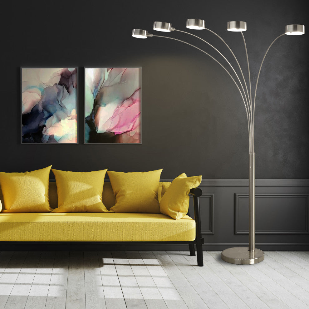 88" 5-Arch LED Tree Floor Lamp With Dimmer