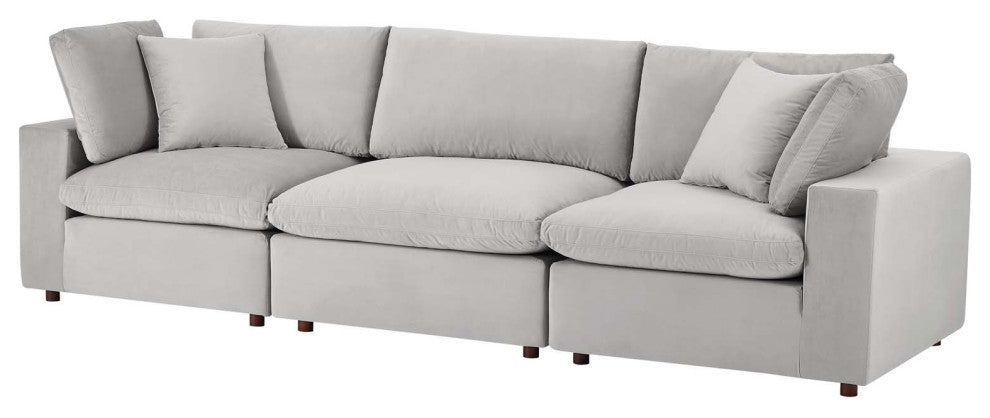 Sofa, Velvet, Gray, Modern, Living Lounge Room Hotel Lobby Hospitality
