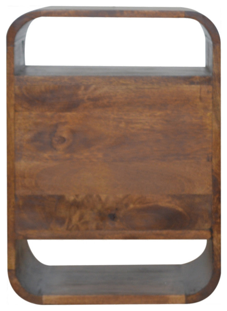 Chestnut Curve 2 Drawer Nightsand
