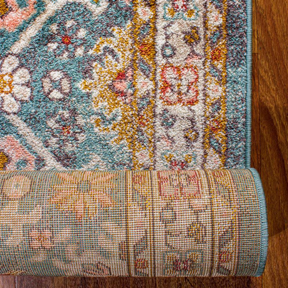 Taylors Traditional Agra Rug - Teal - 5' 3" X 7' 3"