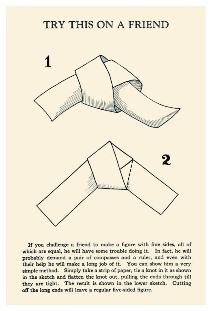 "Try This on a Friend - 5 Equal Sides" Print by Retromagic, 29"x42"