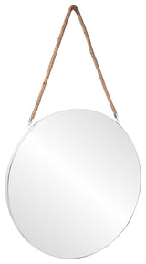 Round Metal Mirror Coated White Finish, XLarge