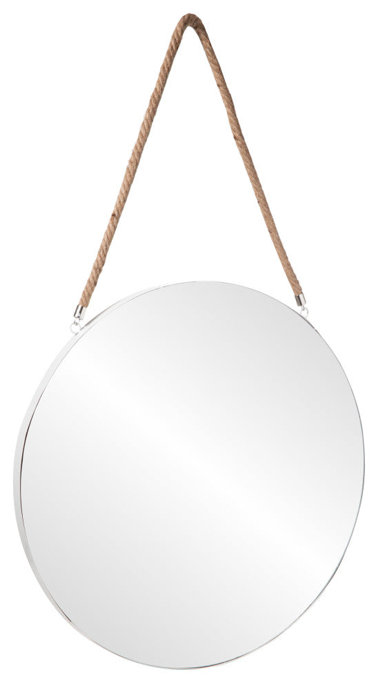 Round Metal Mirror Coated White Finish, XLarge