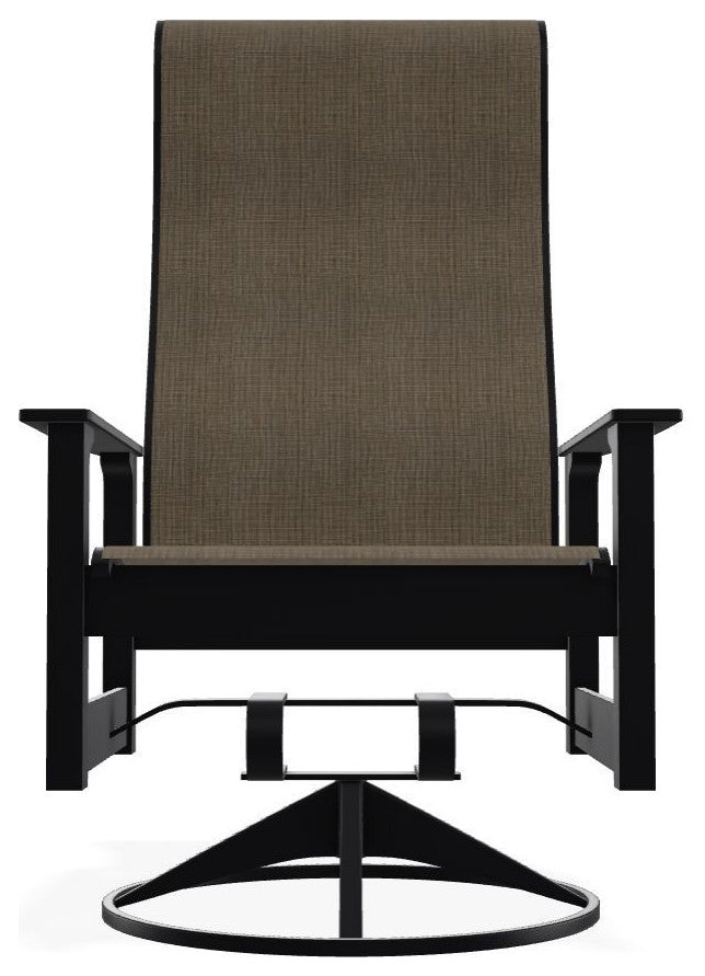 Leeward Sling Outdoor Swivel Rocker, Kora/Black