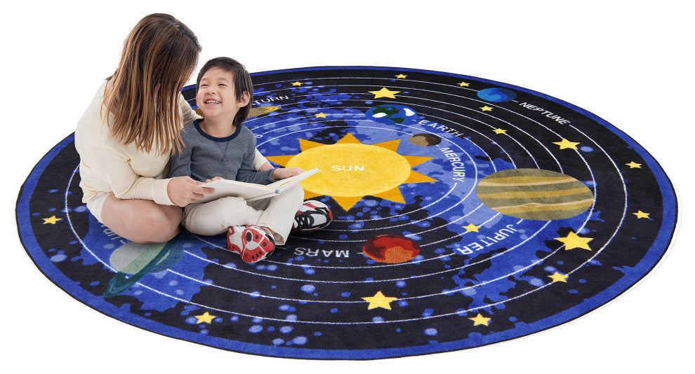 Kid Essentials Rug, Cosmic Wonders, 7'7" Round