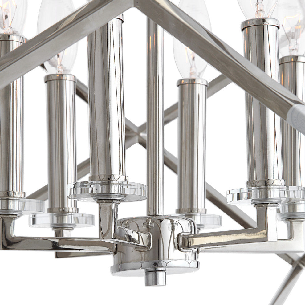 Uttermost Euclid 6-Light Nickel Cube Pendant