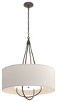 Loop Pendant, Dark Smoke Finish, Bronze Accents, Flax Shade