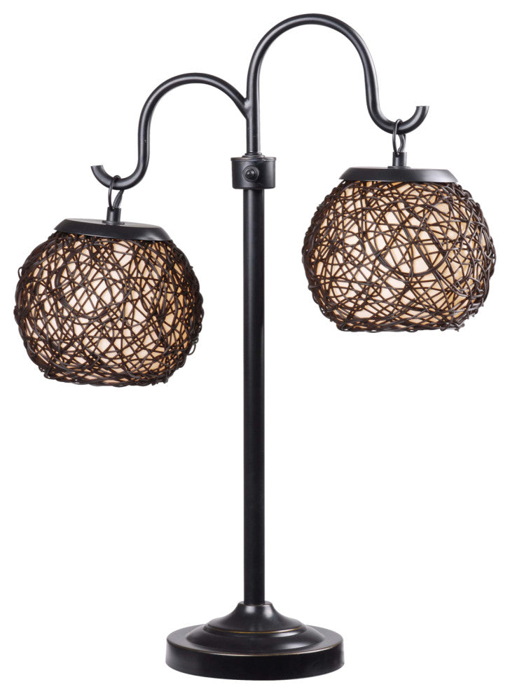 Kenroy 32245BRZ 2-Light Outdoor Table Lamp, Castillo