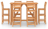 vidaXL Patio Bar Set Bistro Set Bar Stool Table 7 Piece Solid Wood Acacia