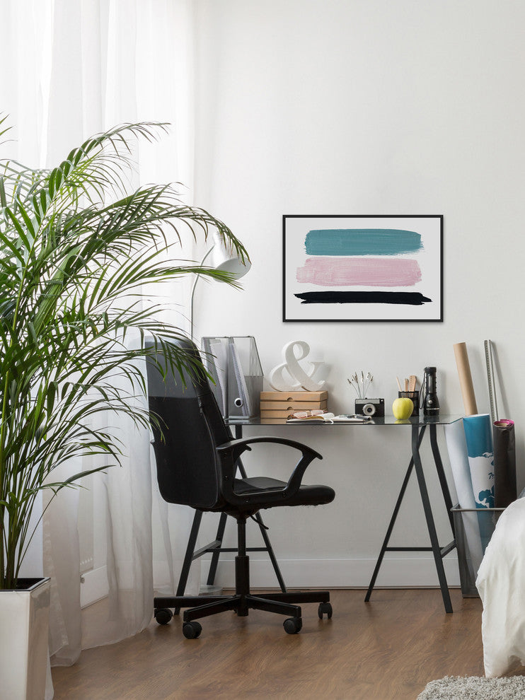 "Horizontal Swatches" Floater Framed Painting Print on Canvas, 60"x40"