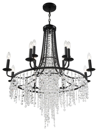 Gabrielle 12-Light Matte Black Chandelier