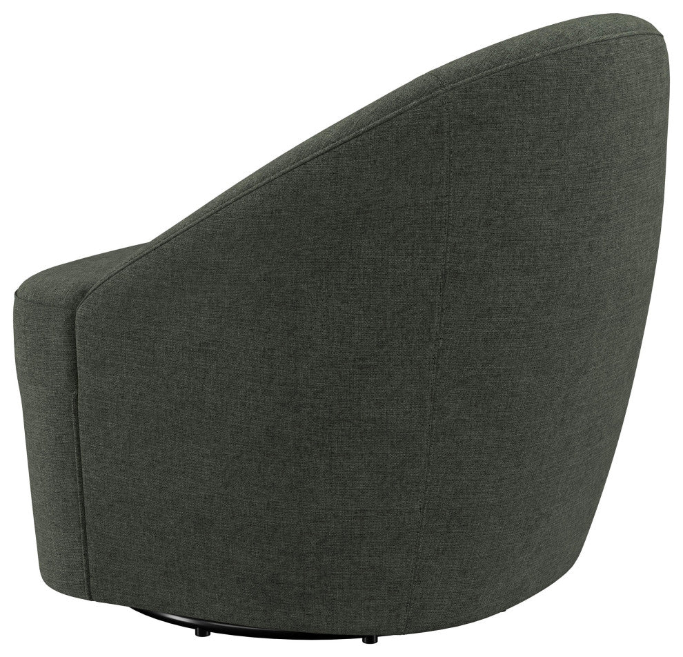 Leon Upholstered Barrel Accent Swivel Chair Hunter Green