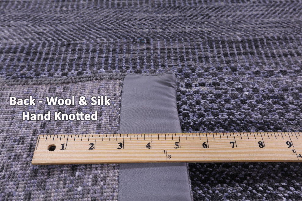 Hand-Knotted Savannah Grass Wool and Silk Rug 9' 2" X 11' 9" Q11921