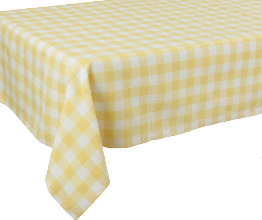 Gingham Check Tablecloth, 60"x60" Yellow