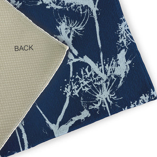 Windy Blossom Modern & Contemporary Chenille Area Rug, Navy, 5' Round